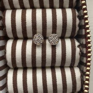 NWOT Diamond pave silver earrings